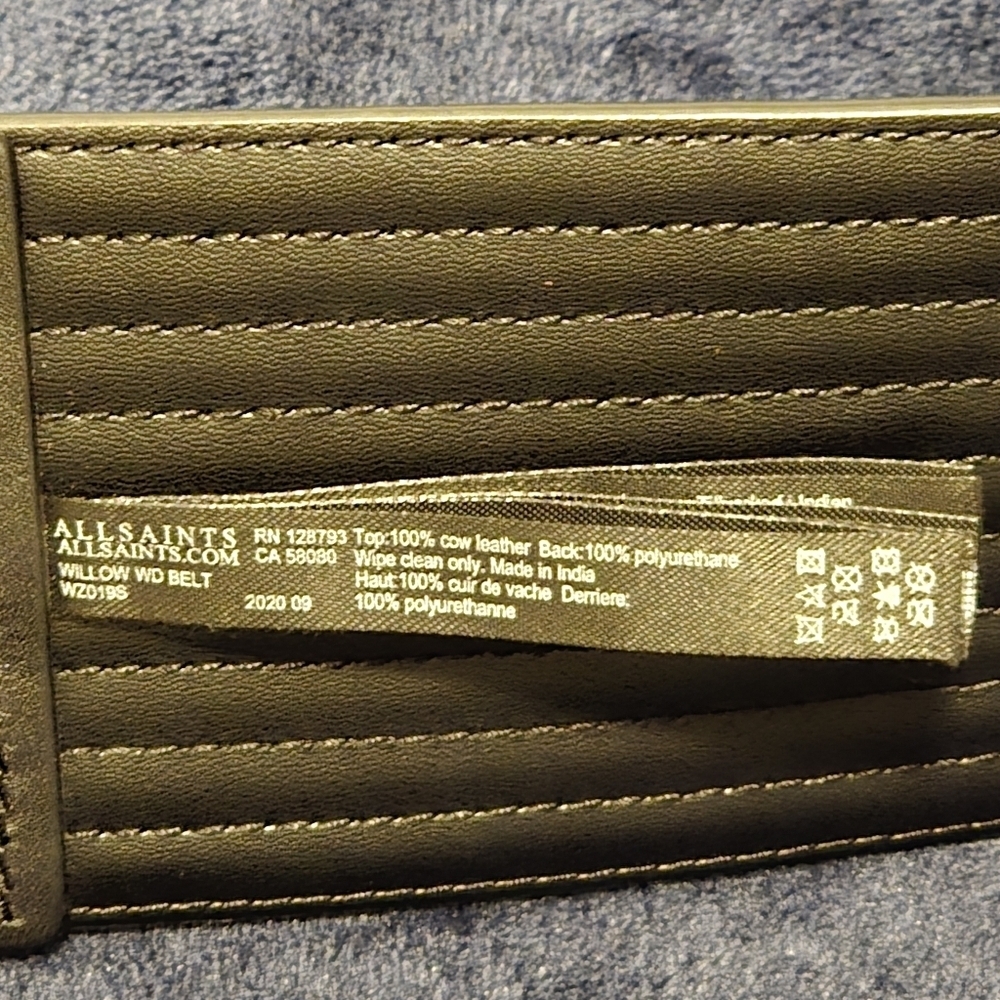 All Saints Stylish Black Leather Belt 100% Leather - Picture 5 of 7